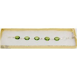#87-GREEN PERIDOT GEMSTONE BRACELET