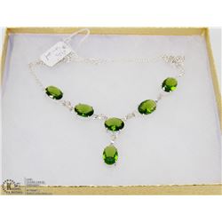 #85-GREEN PERIDOT GEMSTONE NECKLACE