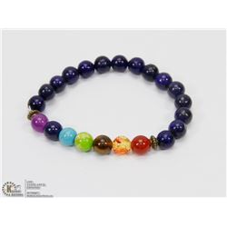 #29-MULTI-COLOR TURQUOISE & AGATE BEAD BRACELET