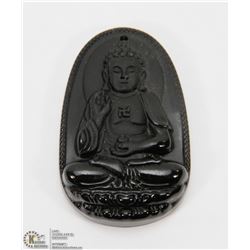 #27-NATURAL OBSIDIAN BUDDHA PENDANT