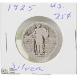 1925 AMERICAN SILVER 25 CENT COIN