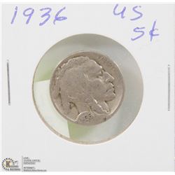 1936 AMERICAN 5 CENT COIN