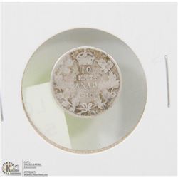 1910 CANADIAN SILVER 10 CENT COIN