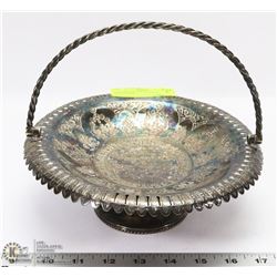 ANTIQUE SILVER PLATE SERVING DISH DATED