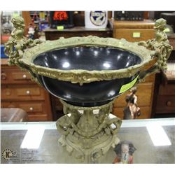 VERY HEAVY VINTAGE  ORNATE AND BRASS FRUIT BOWL/