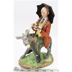 OLD MAN RIDING A DONKEY HANDPAINTED ESP FIGURINE