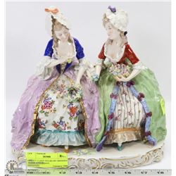 HEAVY 2 LADY FIGURE BY DRESDEN MADE IN GERMANY