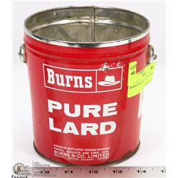 BURNS PURE LARD 3LB CONTAINER