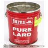 Image 1 : BURNS PURE LARD 3LB CONTAINER