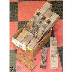 LOT OF 5 VINTAGE WOOD PLANES