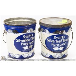 2 SWIFTS SILVERLEAF BRAND PURE LARD CONTAINER