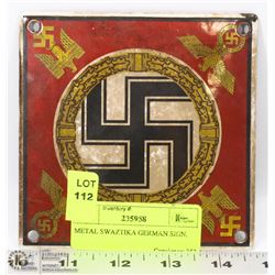 METAL SWASTIKA GERMAN SIGN.