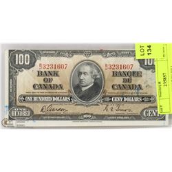 1937 CANADIAN $100 BILL.