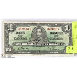 1937 CANADIAN $1 BILL.