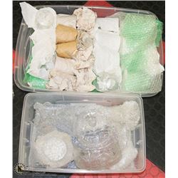 LOT OF PINWHEEL CRYSTAL GLASSES, ASHTRAYS, CANDY