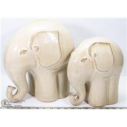 PAIR OF CERAMIC ELEPHANT FIGURES