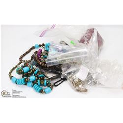 BAG OF ASSORTED VINTAGE FASHION JEWELLERY