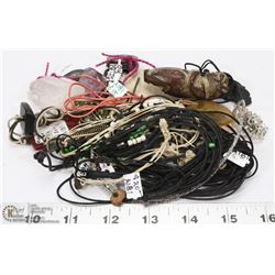 BAG OF JEWELLERY WITH NATURAL STONES AND STONES