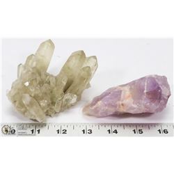 LOT OF 2 NATURAL STONE CLUSTERS.