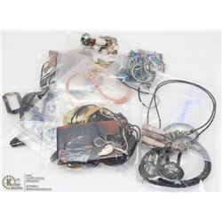 BAG OF ASSORTED BEAD & STONE NECKLACES