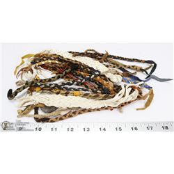 BAG OF HANDMADE LEATHER BRACELETS