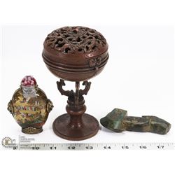 ESTATE ASSORTMENT WITH INCENSE BURNER, STONE
