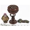 Image 1 : ESTATE ASSORTMENT WITH INCENSE BURNER, STONE