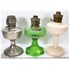Image 1 : GROUP OF 3 VINTAGE OIL LAMPS NO SHADES
