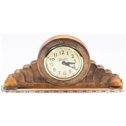 VINTAGE BRESLIN 8 DAY BRONZE/COPPER CLOCK.