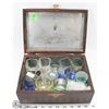 Image 1 : VINTAGE BOX OF ASSORTED SHOTGLASSES.