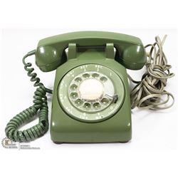 OLIVE GREEN 1970'S ROTARY PHONE