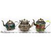 Image 1 : LOT OF 3 MINI ORIENTAL TEAPOTS - ONE MADE WITH