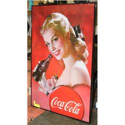 LARGE 2X3FT FRAMED COCA COLA 1948 IMAGE.