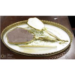 ANTIQUE VANITY 4 PC SET.