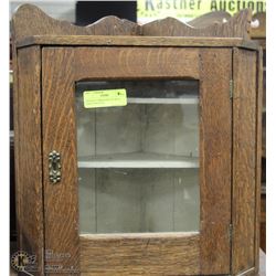 ANTIQUE CORNER MOUNT WALL CASE 16"X12"X10"