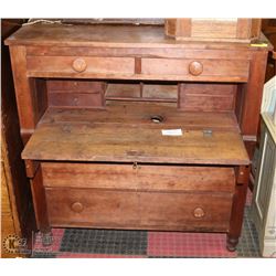 1800S SASATCHEWAN MADE DROP DOWN DESK.