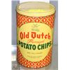 Image 1 : OLD DUTCH POTATO CHIPS ONE FULL POUND TIN