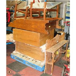PALLET OF VINTAGE AND ANTIQUE FURNITURE