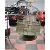 Image 2 : ANTIQUE CAST IRON & BRASS BIRD CAGE