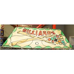 VINTAGE FIBERGLASS POOL TABLE LIGHT 33" X 18"