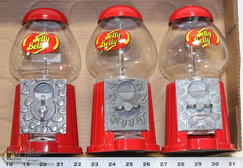 3 JELLY BELLY GUMBALL MACHINES