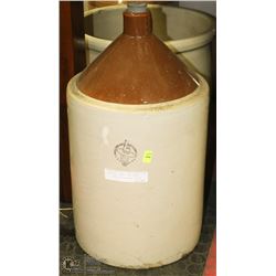ANTIQUE MEDICINE HAT POTTERIES 5 GALLON JUG WITH