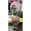 Image 1 : HANDPAINTED GLOBE SHADE LAMP. VINTAGE