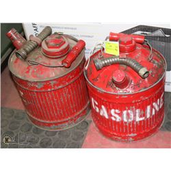 2 VINTAGE GASOLINE TANKS 9" TALL.