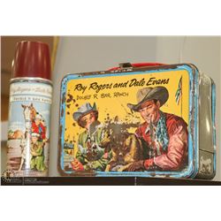 1950S ROY ROGERS TIN LUNCH KIT AND THERMOS.