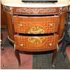 Image 2 : WOOD INLAY GRANITE TOP 2 DRAWER END TABLE WITH