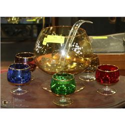 MULTI COLORED PUNCH BOWL SET FROM GERMANY.