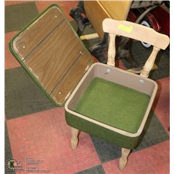 SMALL WOODEN CHAIR WITH UNDERSEAT STORAGE
