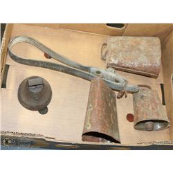 COLLECTION OF 4 ANIMAL BELLS.