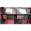 Image 1 : PAIR OF METAL AND GLASS END TABLES